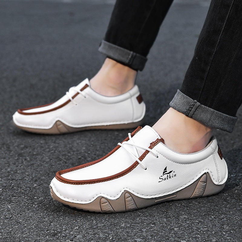 Fashion Handmade Leather Casual Men Shoes Design Sneakers
