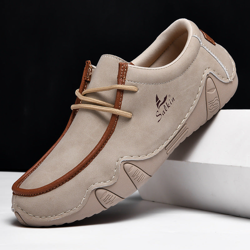 Fashion Handmade Leather Casual Men Shoes Design Sneakers