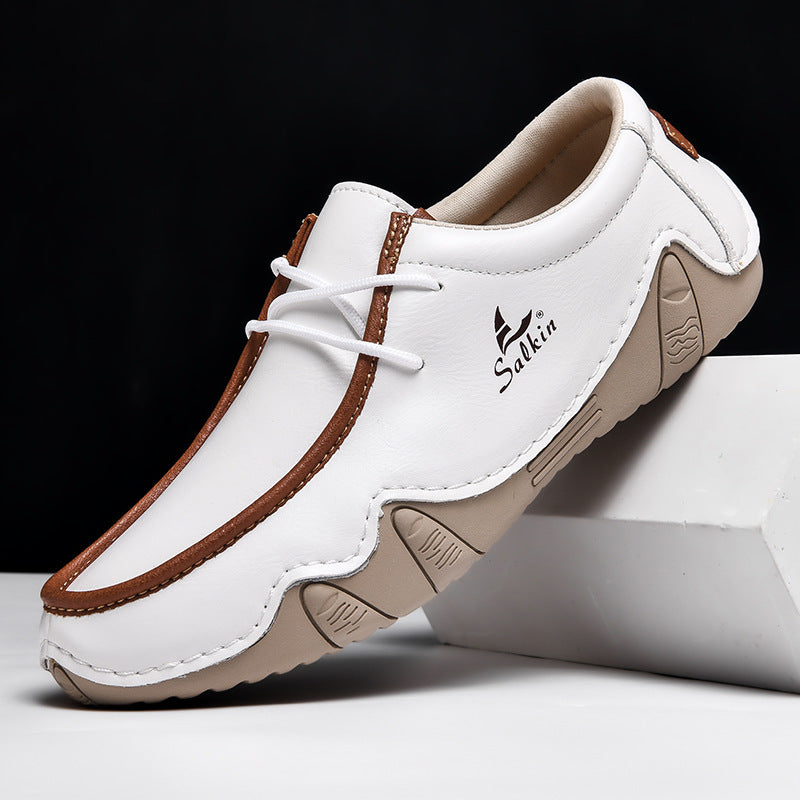 Fashion Handmade Leather Casual Men Shoes Design Sneakers