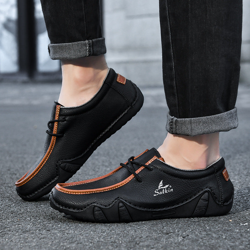 Fashion Handmade Leather Casual Men Shoes Design Sneakers