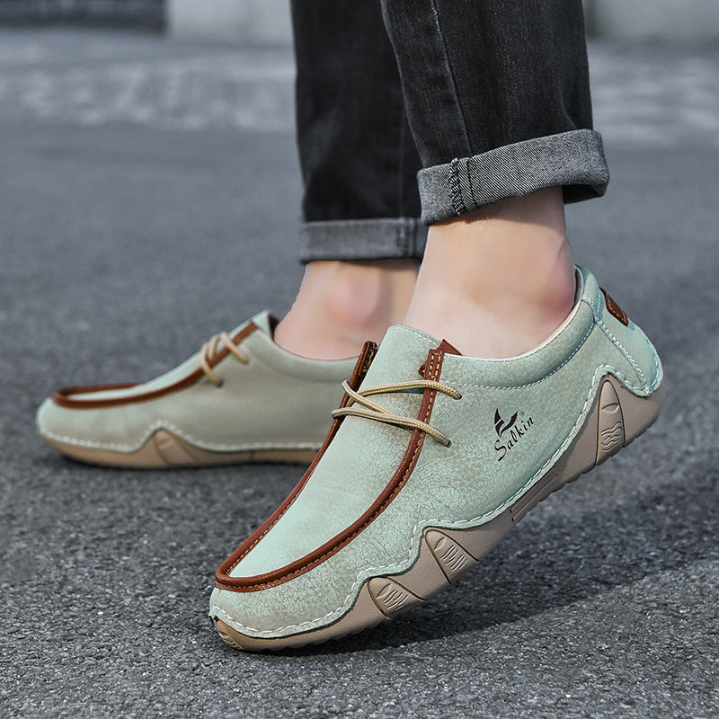 Fashion Handmade Leather Casual Men Shoes Design Sneakers