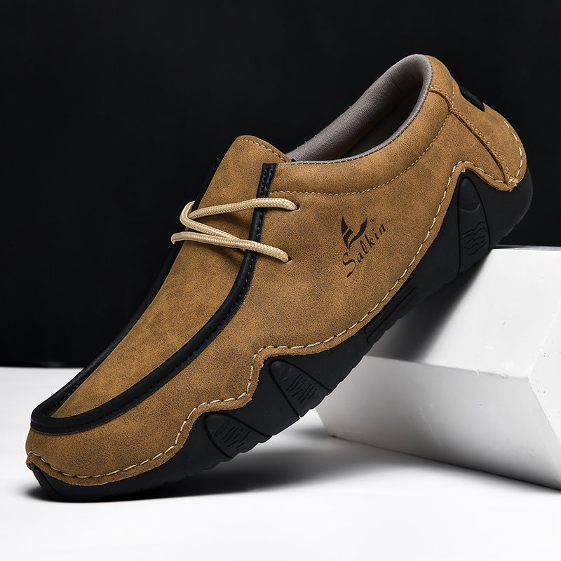 Fashion Handmade Leather Casual Men Shoes Design Sneakers
