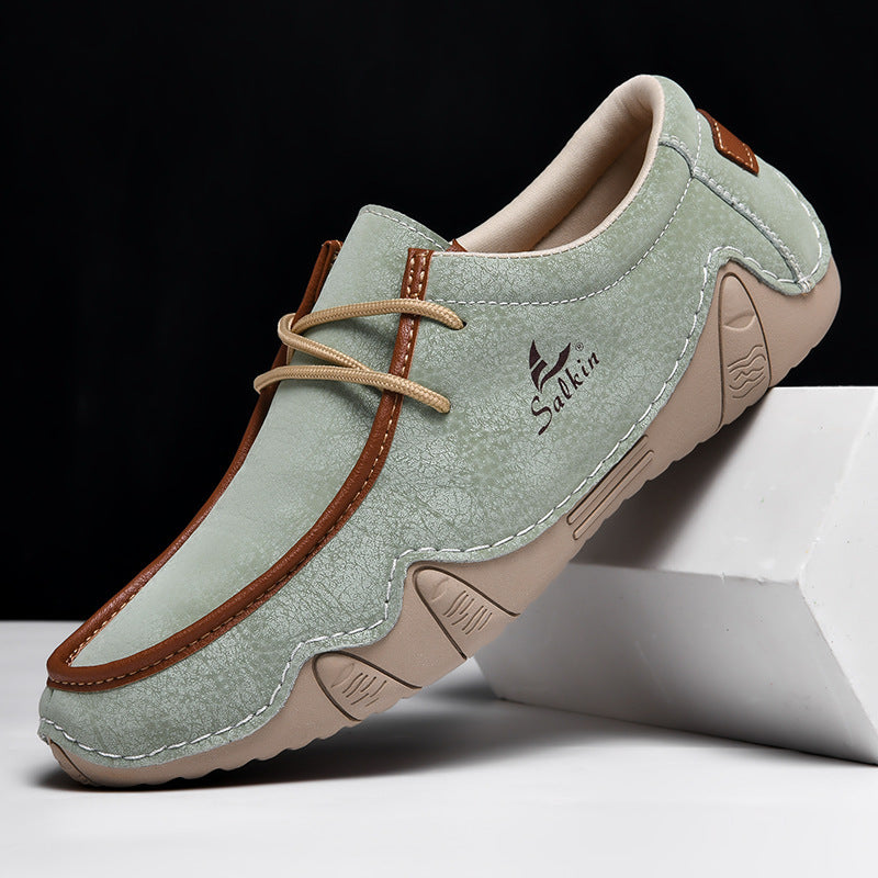Fashion Handmade Leather Casual Men Shoes Design Sneakers