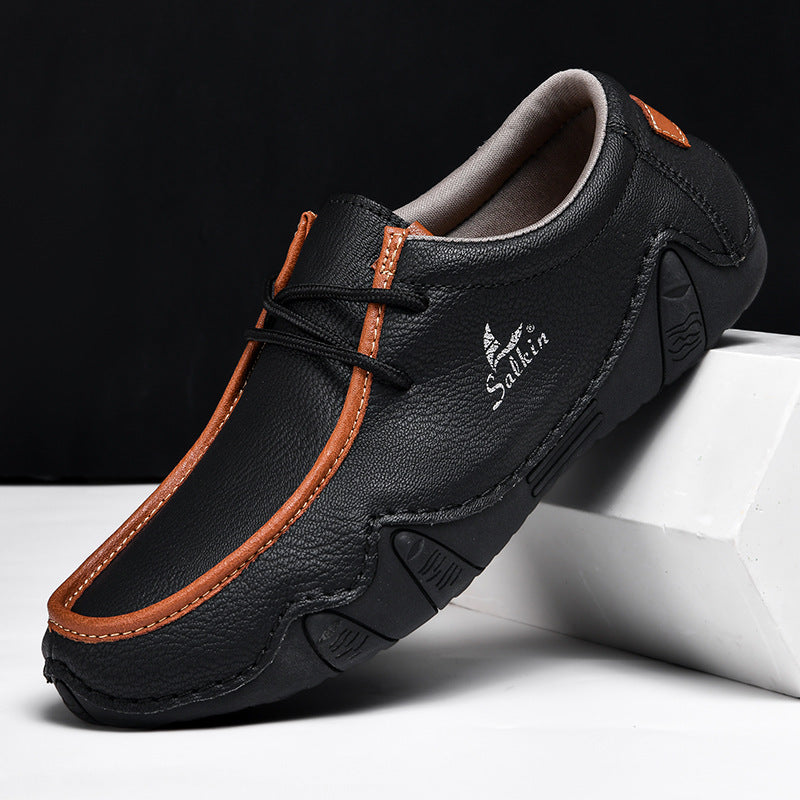 Fashion Handmade Leather Casual Men Shoes Design Sneakers