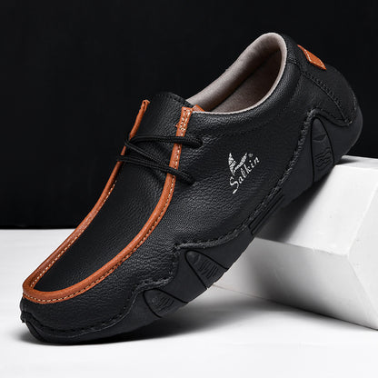 Fashion Handmade Leather Casual Men Shoes Design Sneakers