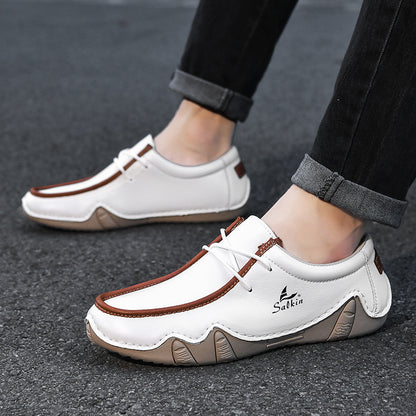 Fashion Handmade Leather Casual Men Shoes Design Sneakers