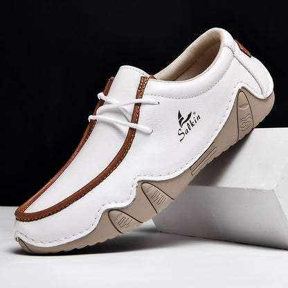 Fashion Handmade Leather Casual Men Shoes Design Sneakers