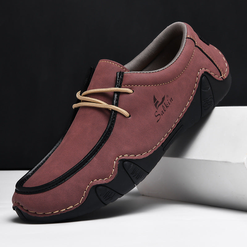 Fashion Handmade Leather Casual Men Shoes Design Sneakers
